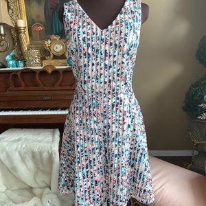 Beautiful Floral Fit and Flare Midi Dress